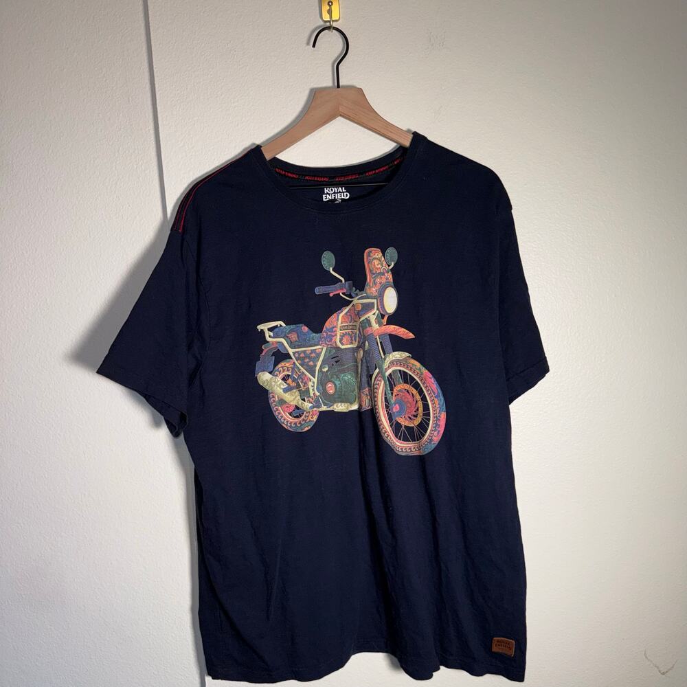 ROYAL ENFIELD Navy motorcycle oversized graphic Britsh tshirt 2X